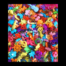 Load image into Gallery viewer, One pound of mixed acrylic charms in assorted shapes, sizes and colors. Mixture will consist of what we have in stock, so no two bags will be alike. Includes both solid and transparent (crystal) colors and many styles not shown on our website.

