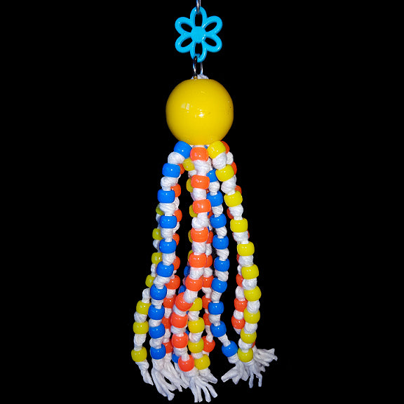 Octopus Mop Pony Bead Preening Bird Toy for Small Parrots Birdy Boredom Busters