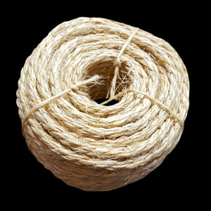 Natural 1/4" sisal rope. Great for making toys for medium and large birds as well as rabbits.