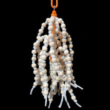 Load image into Gallery viewer, OVER 160 wood beads individually knotted on cotton rope! If your bird loves beads, they will love snapping the beads on this toy or working to undo each knot!