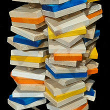 Load image into Gallery viewer, Wood parrot chew toy made in Canada for large pet birds such as amazons, cockatoos, african greys and others.