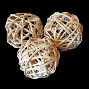 Natural woven vine munch balls measuring approx 1-1/2" to 2" (size varies as they are handmade).