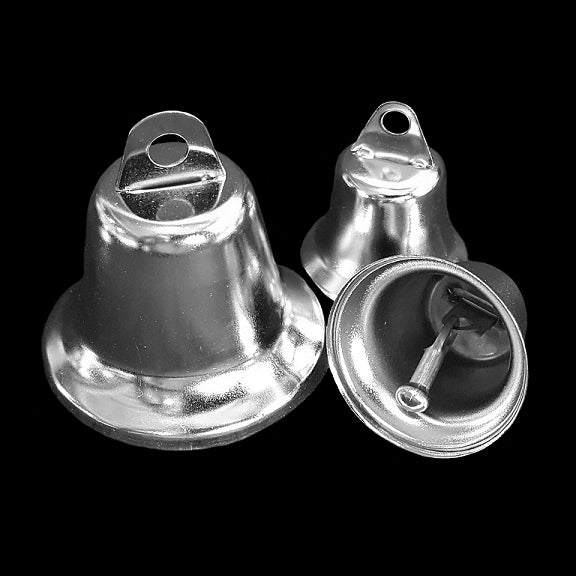 25mm nickel plated liberty bells measuring approx 1-1/8