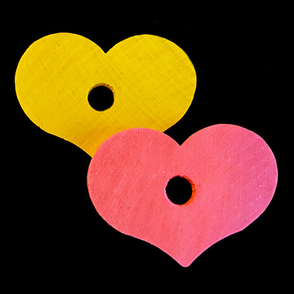 Brightly colored hearts measuring 2-1/4