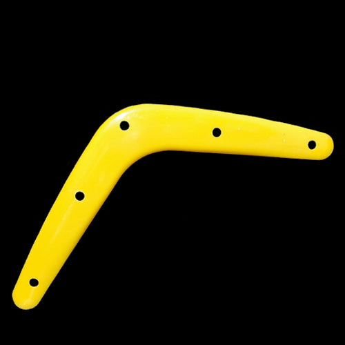 Plastic boomerang toy base measuring approximately 10