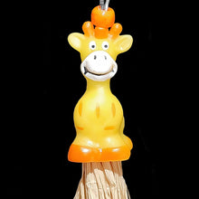 Load image into Gallery viewer, Preening bird toy for budgies with a vinyl critter and raffia just waiting to be shredded! Designed for small and extra small birds. Comes in assorted critters.
