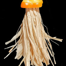 Load image into Gallery viewer, Preening bird toy for budgies with a vinyl critter and raffia just waiting to be shredded!
