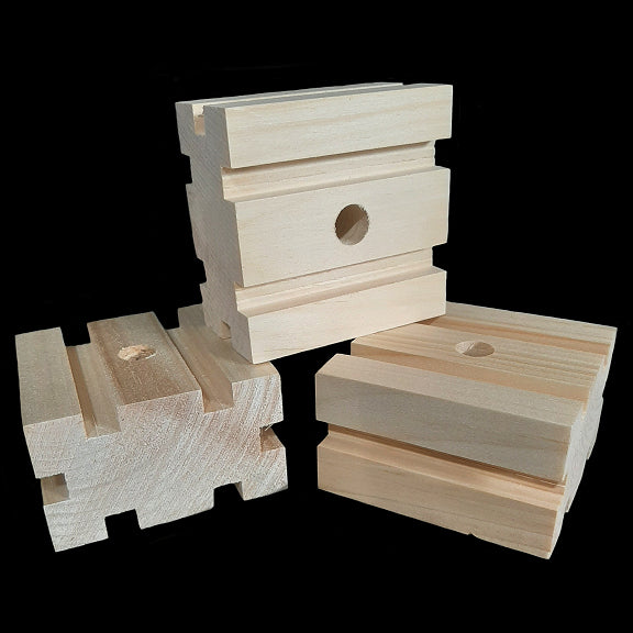 Grooved Blocks Large Grooved Pine Blocks | Bird Safe Wood for Parrots Toys