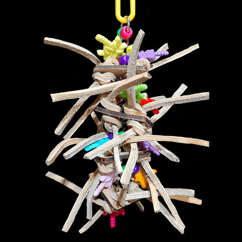 Bird toy made with four 1-1/2