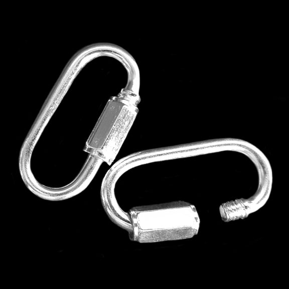3.5mm wide jaw nickel plated quick links measuring approx 1-3/4