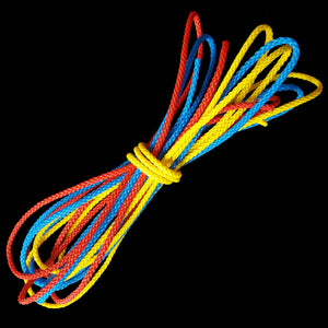 Non-toxic bird safe plastic cord for use in bird toys. Approx 3/32" in diameter, the tight braid & hollow core make this cord easy to knot.