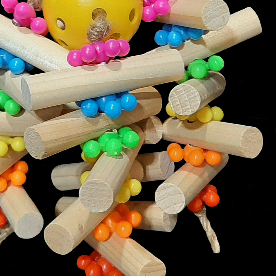 Stick Ball Small Parrot Bird Toy | Conure, Caique, Quaker, Cockatiel