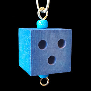 A 1-1/4" hardwood cube with three 1/4" holes. Includes cool clip link and eye screws on the top & bottom. Recommended for making small to medium toys.